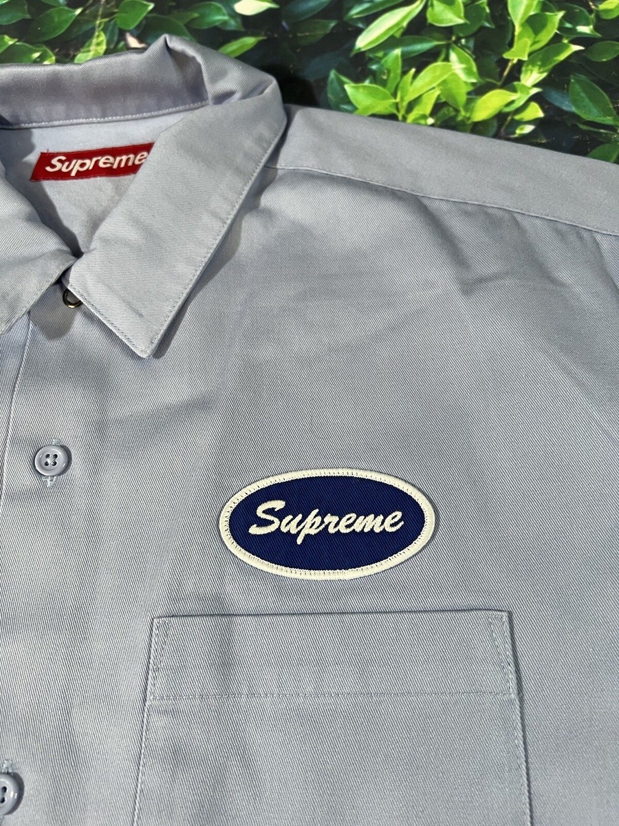 SUPREME THERMAL SLEEVE WORK SHIRT (light Blue) Size Large FW23 | eBay