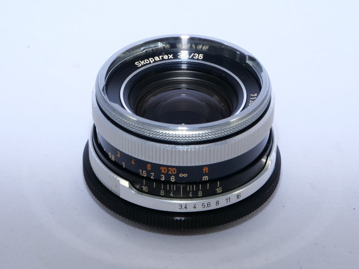 Icarex-35 Carl Zeiss Skoparex 35mm f3.4 W-A lens. Sony E adapter