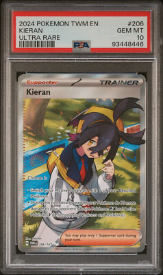 PSA 10 GEM Mint Kieran 206/167 Ultra Rare Full Art Trainer