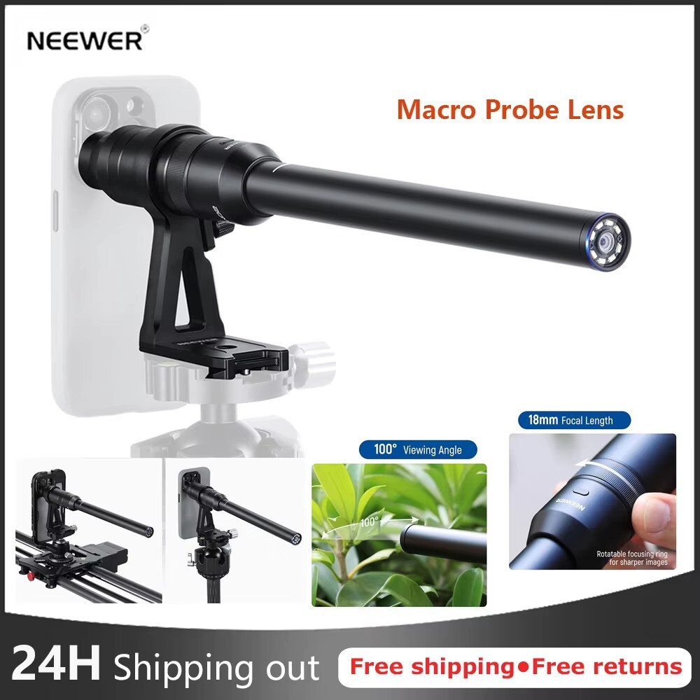 NEEWER 18mm 2x Macro Probe Phone Lens Wide Angle Underwater for