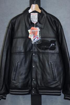 Avirex Record Breakers Varsity Leather Jacket Xl Black | eBay