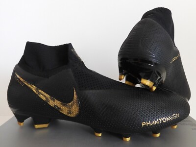 Nike Phantom Vision Elite Df Fg Black-Metallic Vivid Gold Sz 12.5
