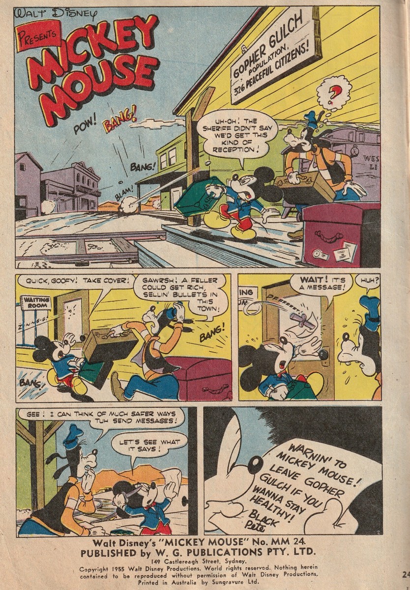 Vintage Australian Walt Disney's Comic Mickey Mouse M.M 24 - 1955