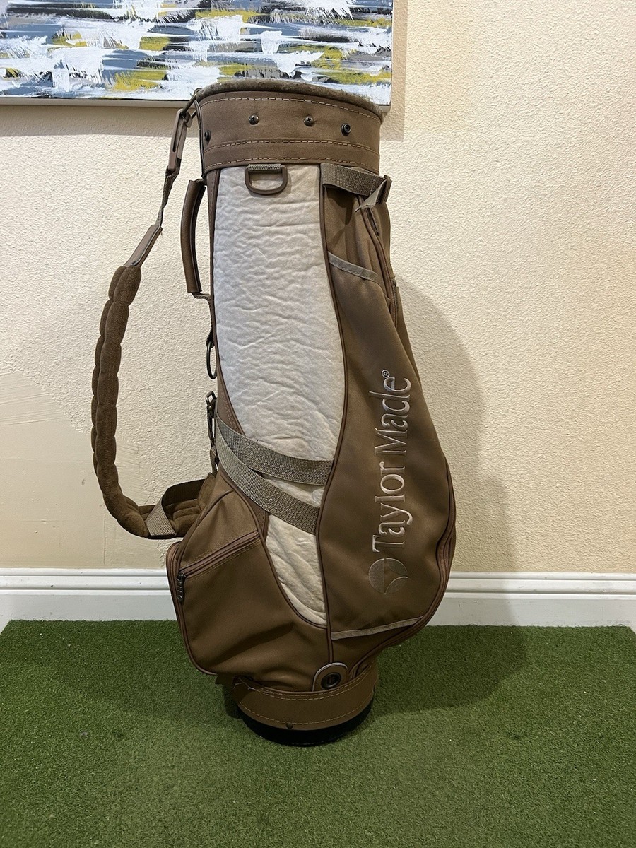 Vintage TaylorMade Golf Staff Bag - Brown/Tan Suede Panels - 4-Way