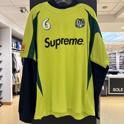Supreme Hooded Soccer Jersey Bright Yellow Size Large | eBay