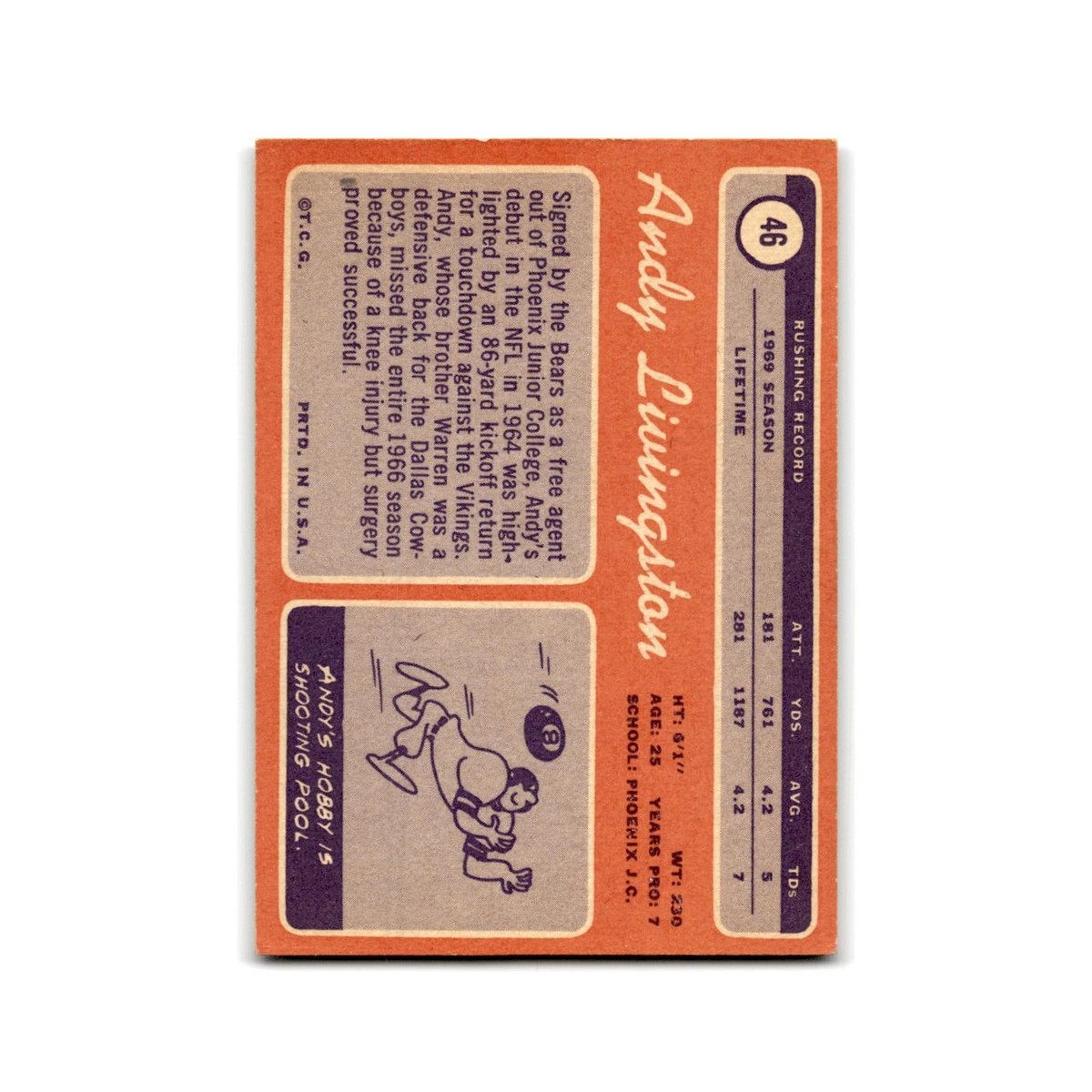 1970 Topps Andy Livingston Saints #46 | eBay