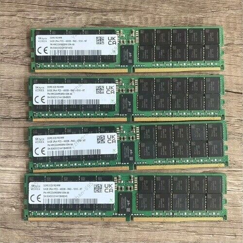 4x SK Hynix 64GB 2Rx4 DDR5 RAM 4800MHz REG ECC EC8 RDIMM PC5-4800B