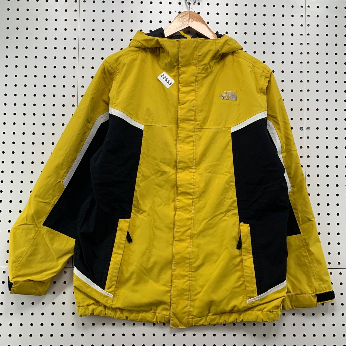 The North Face Ski Jacket Boys XL Yellow Black Mesh Lined Hooded