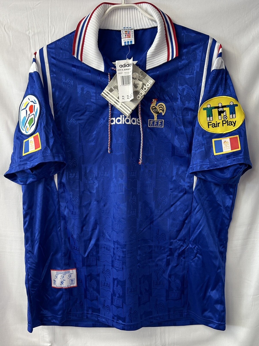 NWT 1996 France Home Jersey EURO 1996 Patch Football Soccer Shirt