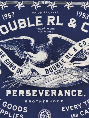 Double RL RRL Cotton Unisex Handkerchief Towel Oblong Scarf