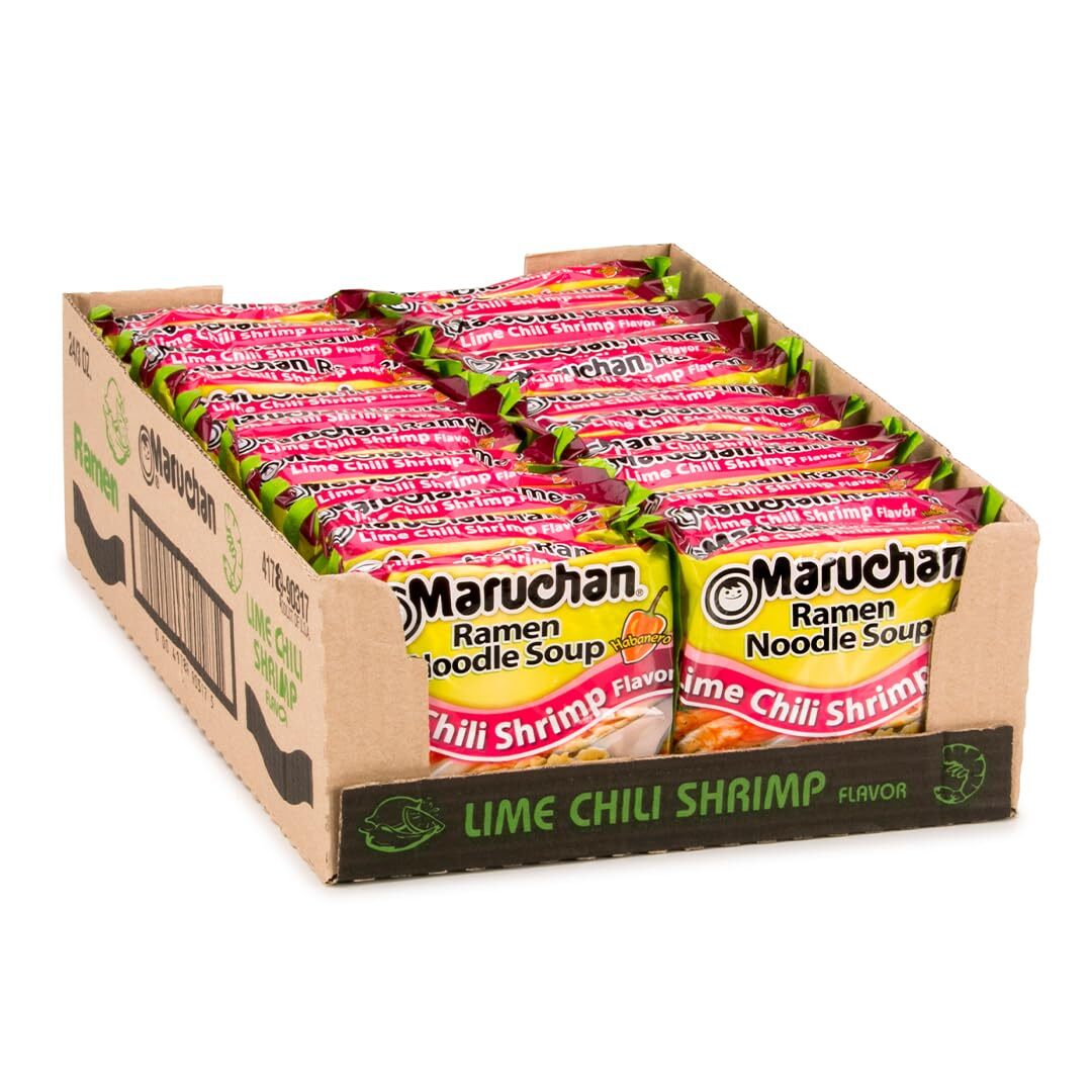 Maruchan Lime Chili Shrimp Flavor Ramen Noodles 72 Ounce Pack of