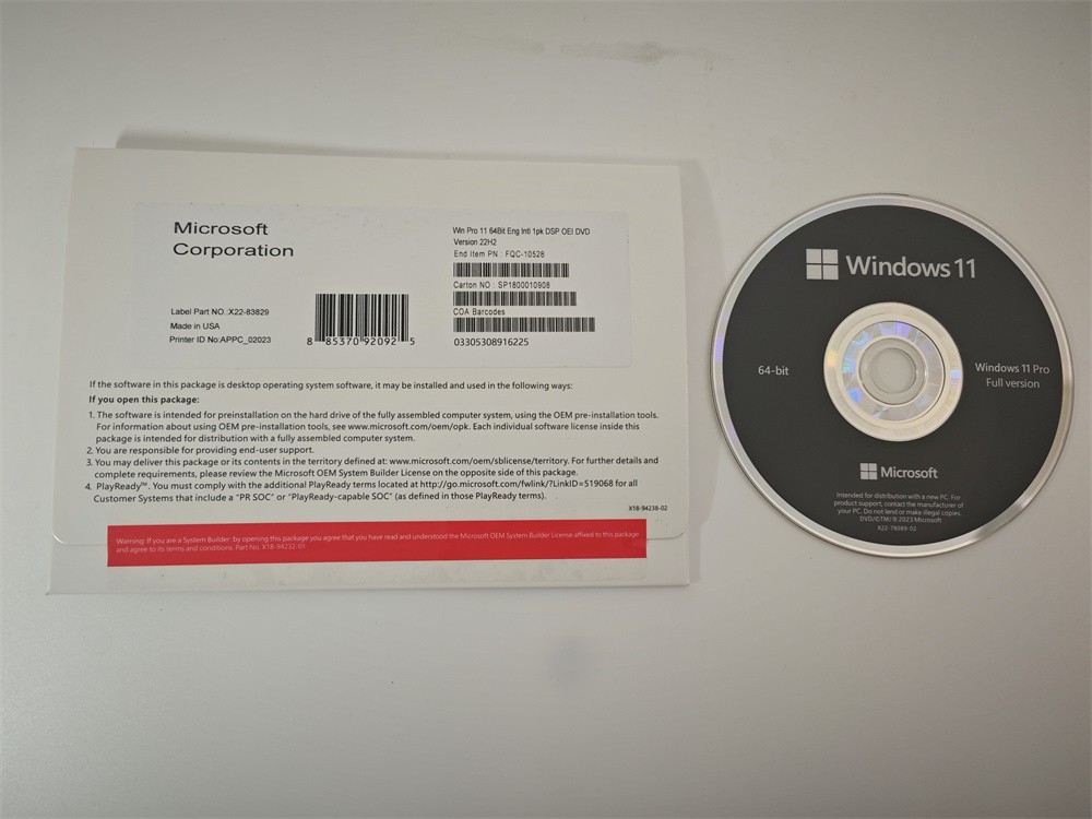 New Microsoft Windows 11 Pro Professional 64 Bit Operating System