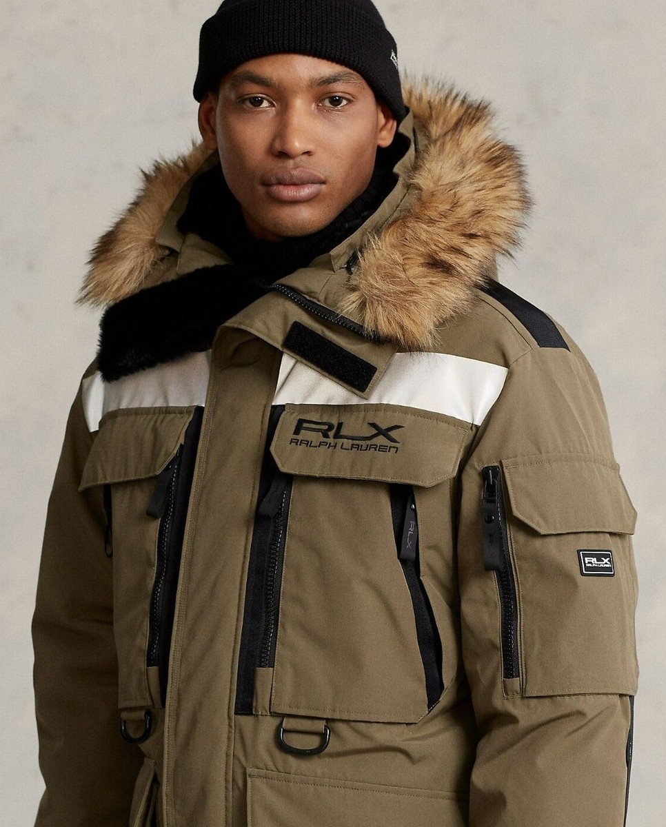 RLX Polo Ralph Lauren PrimaLoft Military Army Reflected Fur Jacket