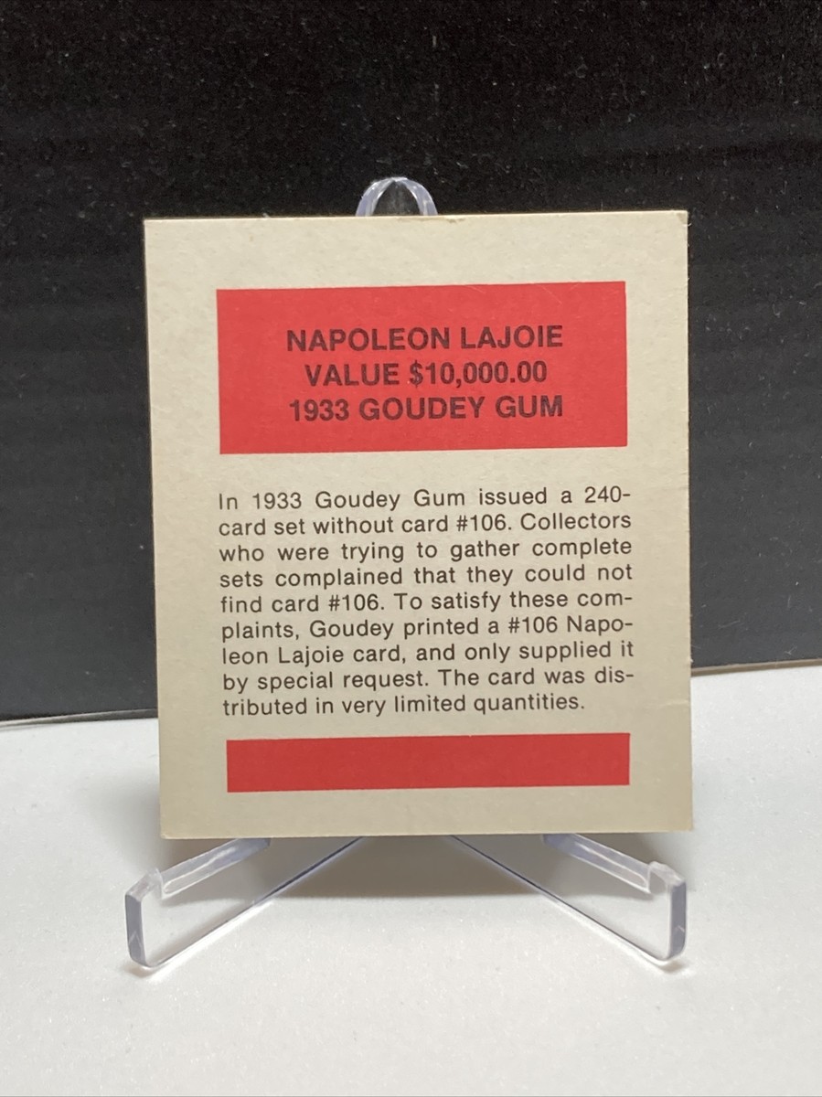 💎Napoleon Larry LaJoie VINTAGE Reprint 1933 Goudey Gum #106