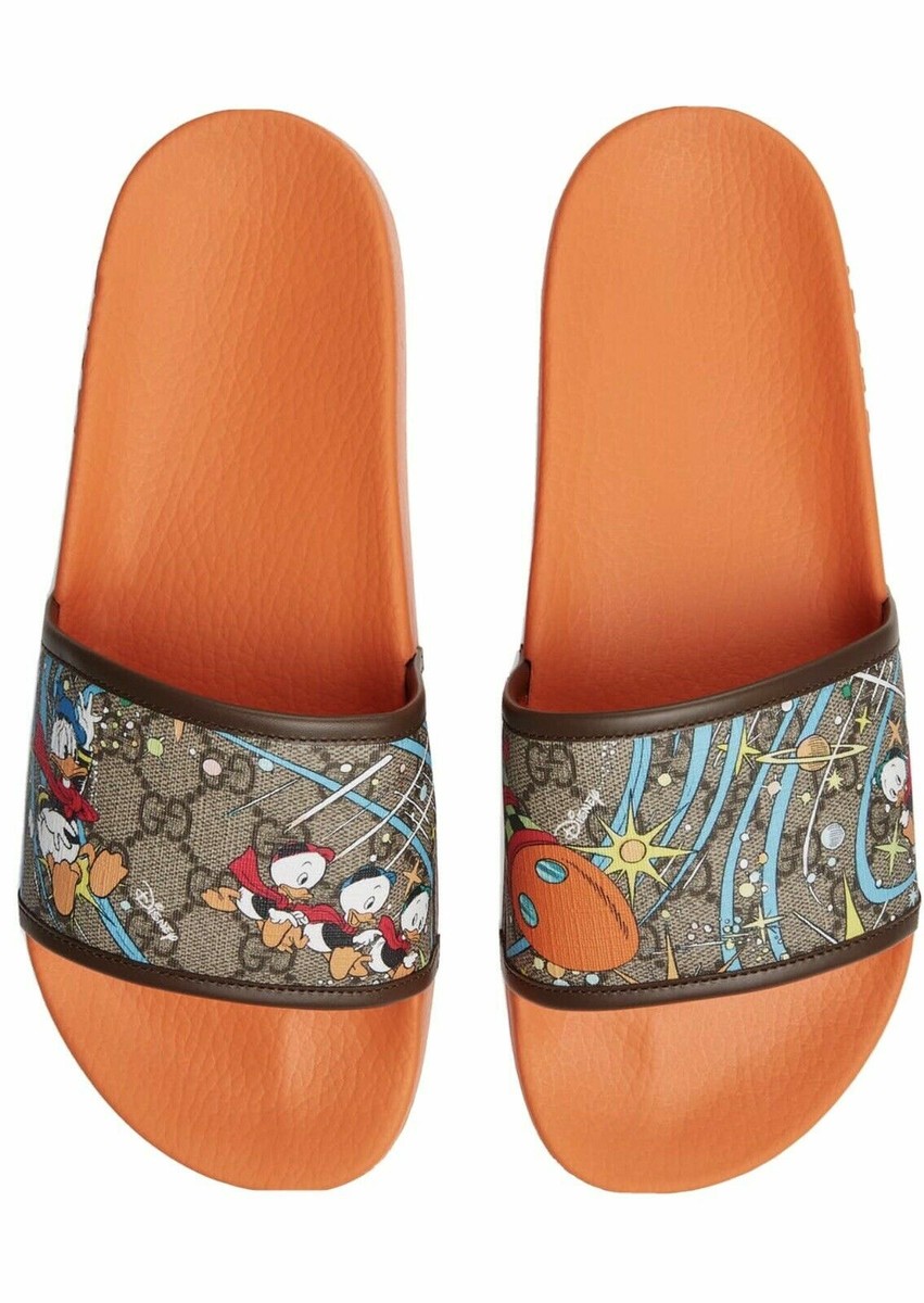 Gucci GG Men's x Disney Pursuit Donald Duck Slides Sandals