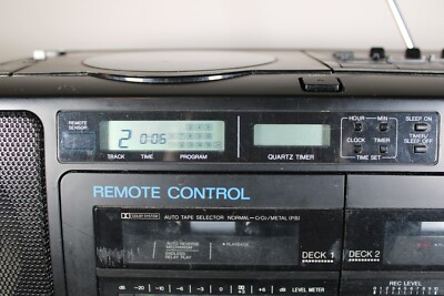 Panasonic RX-FD75 Stereo Boombox Dual Cassette Recorder CD Power