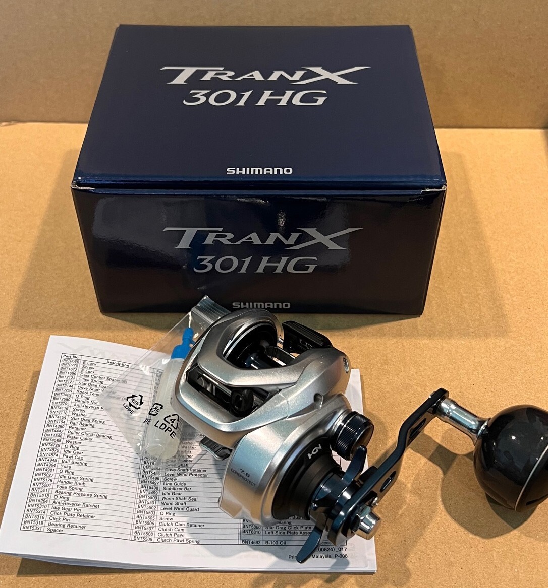 NEW SHIMANO TRANX 301HGA 301 HG Left Hand Casting Reel *U.S SELLER