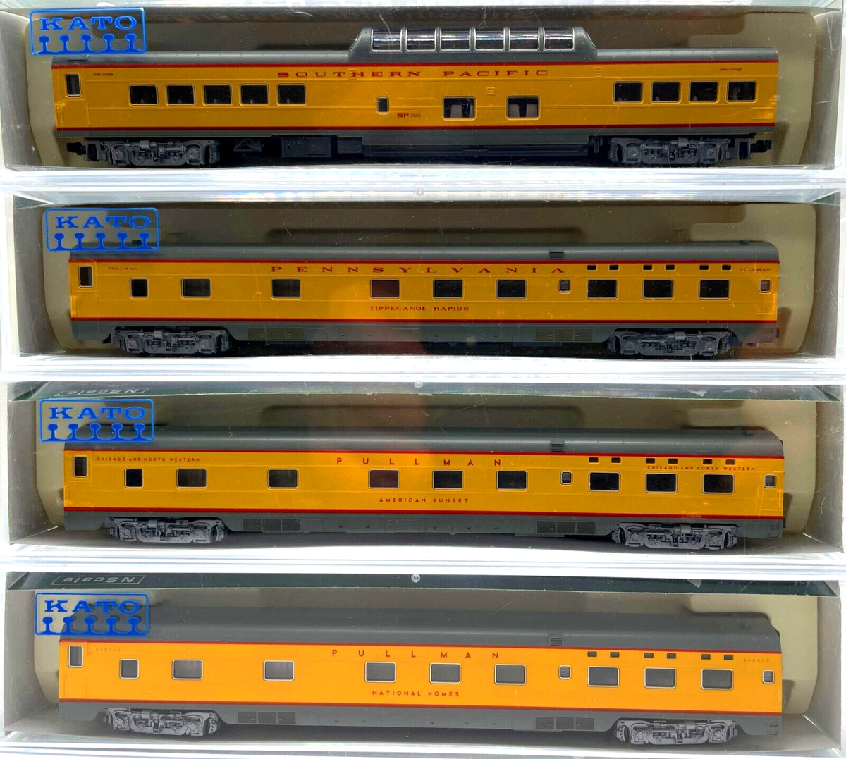 N KATO 106-1301 SMOOTHSIDE 4 PASSENGER CAR SET D UNION PACIFIC