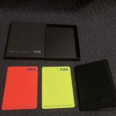 Official Fifa Referee Yellow/red Card Set In Leather Case (Club