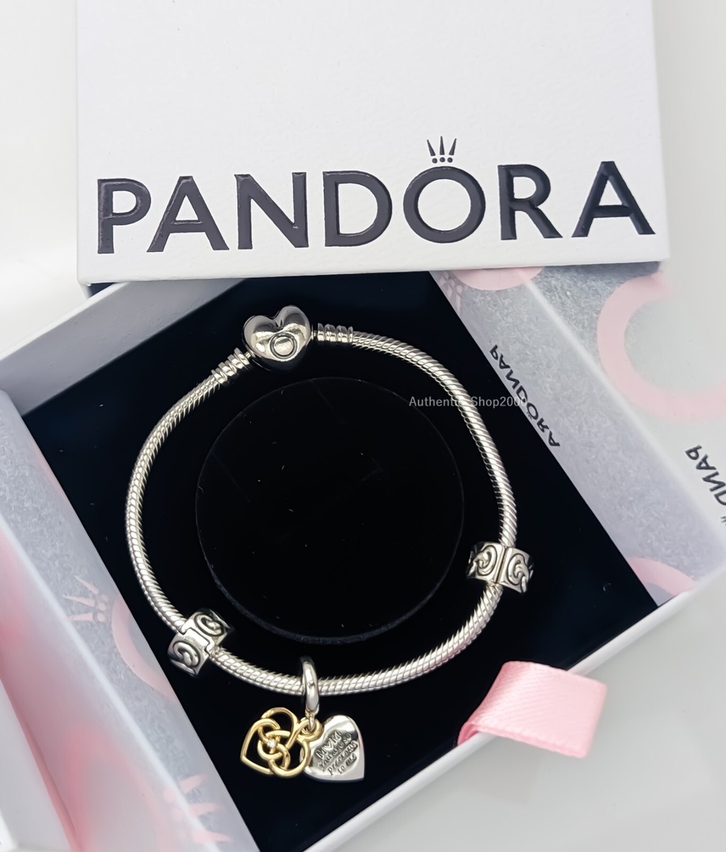 NEW Authentic PANDORA Lab-grown Diamond & Hearts Mom Bracelet Gift