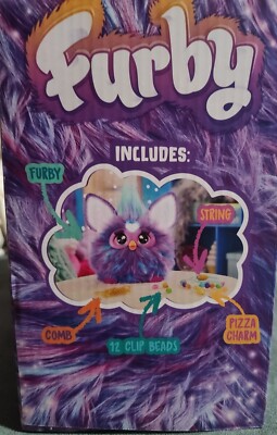New Furby Purple Interactive Plush Toy Pizza Charm 600+ Responses