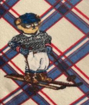 Brand New Polo Ralph Lauren BOY Teddy Bear SKI FLANNEL KING SIZE