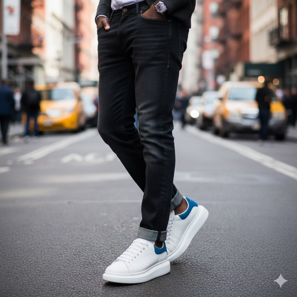 Alexander McQueen Men's Oversized Leather Platform Sneakers - 42(9