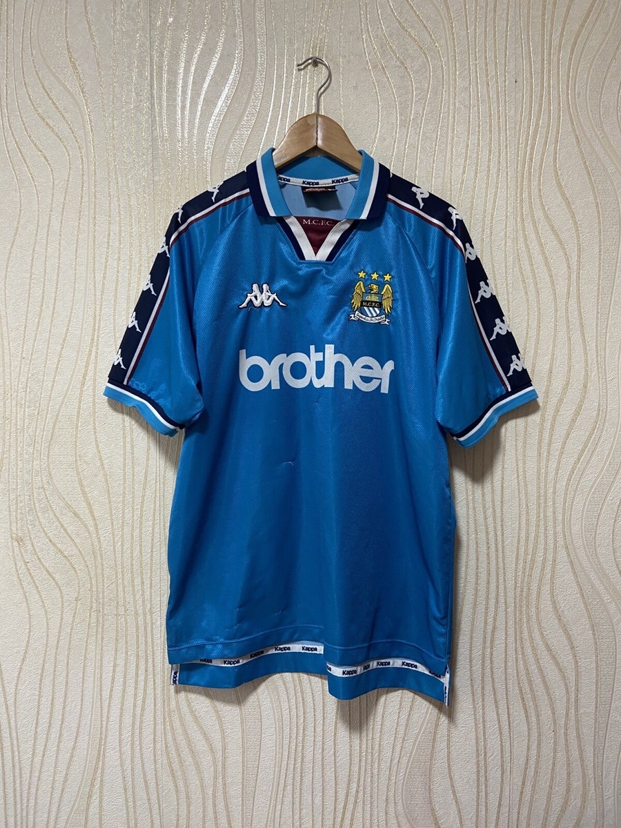 MANCHESTER CITY 1997 1998 HOME FOOTBALL SHIRT SOCCER JERSEY KAPPA