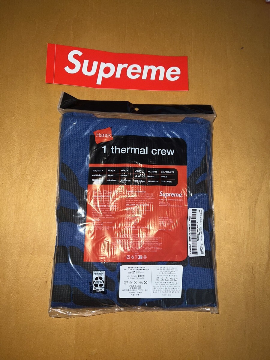 Supreme x Hanes Bones Thermal Crew 1 Pack FW21 (FW21A22) | eBay