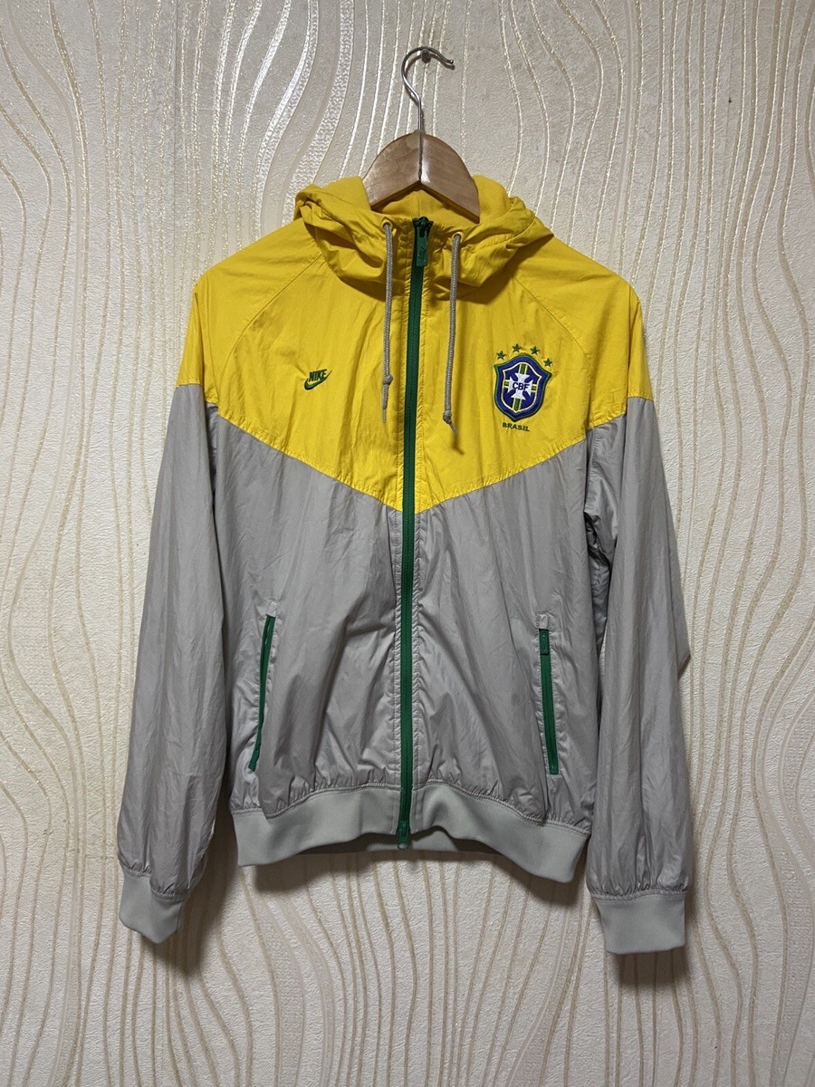 BRAZIL FOOTBALL SOOCER FULL ZIP HOODED JACKET NIKE 269459-061 sz S