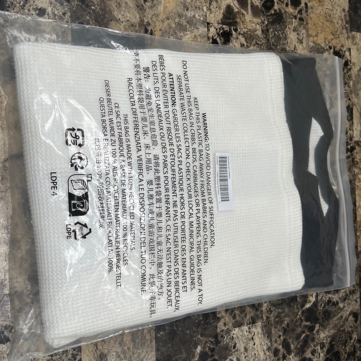 Supreme x GOODENOUGH Thermal Long Sleeve Natural Black/White Size