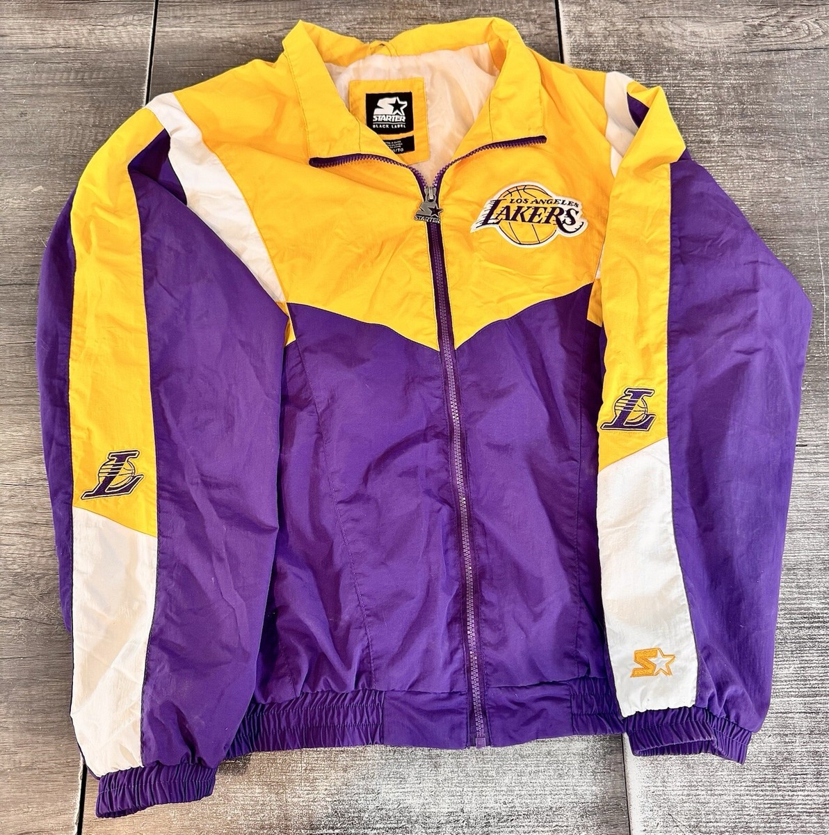Vintage 1990s Los Angeles Lakers Starter Jacket Nylon Zip Up Mens