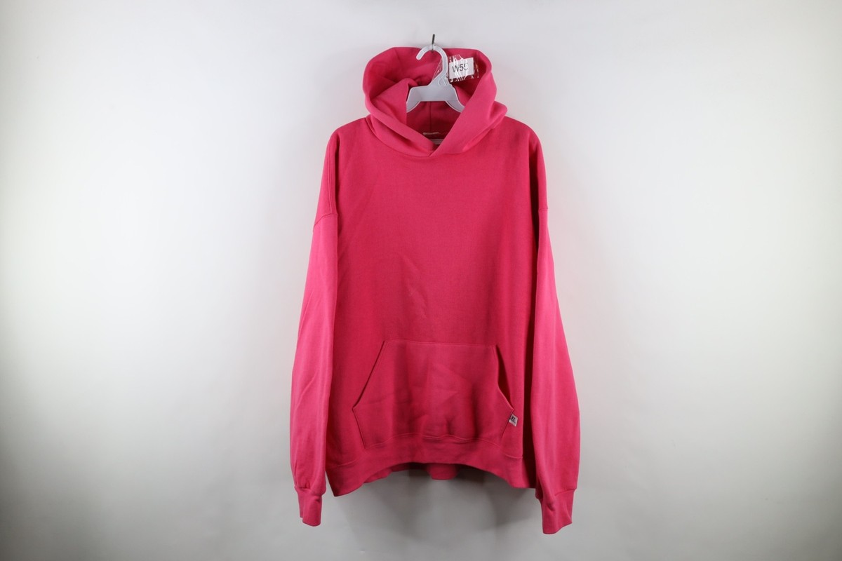 Vtg 90s Russell Athletic Mens XL Faded Blank Heavyweight Hoodie