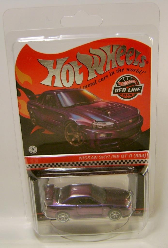 NISSAN SKYLINE GT-R R34 RED LINE CLUB CAR RLC HOT WHEELS 2024 | eBay