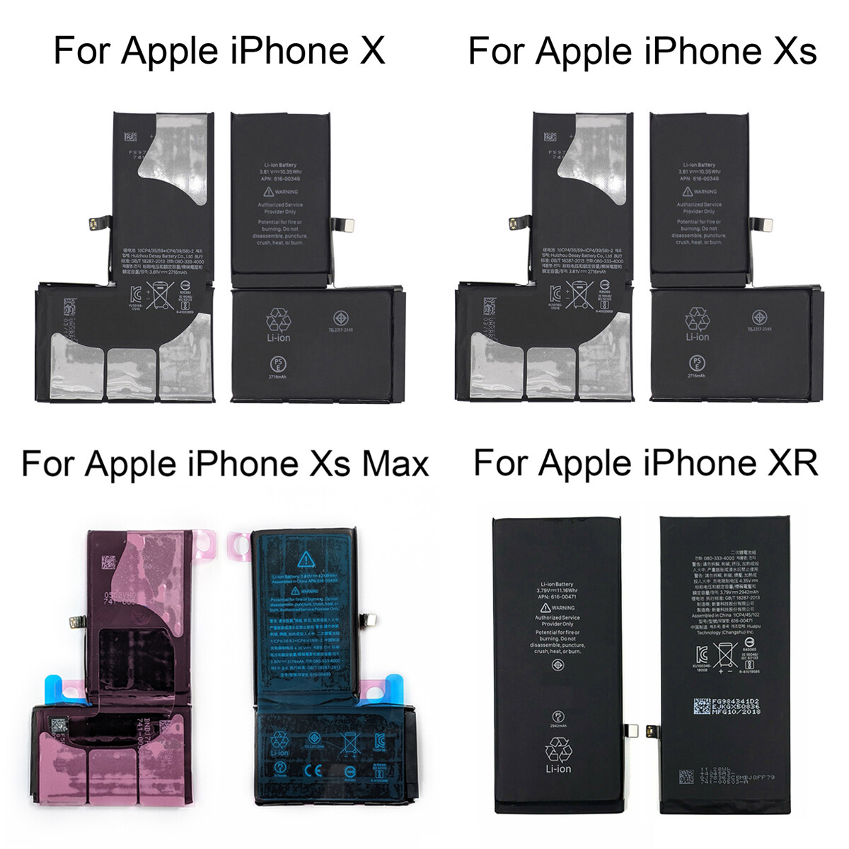 Apple iPhone X XR XS XS Max Li-ion Internal Battery Replacement