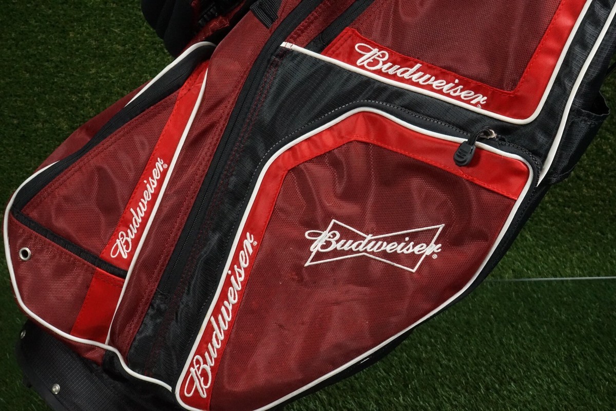 RARE OGIO VAPORLITE BUDWEISER LOGOED 8-WAY DIVIDER GOLF STAND BAG