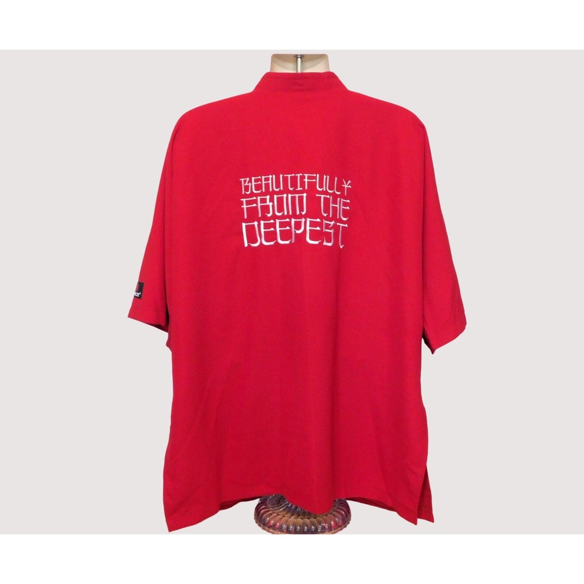 Zune ZX Kimono Unisex Large Red Embroidery Painted Short Sleeve