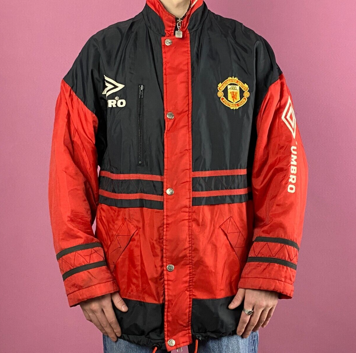90s Sharp Umbro Manchester United Vintage Men's Jacket - Size Y