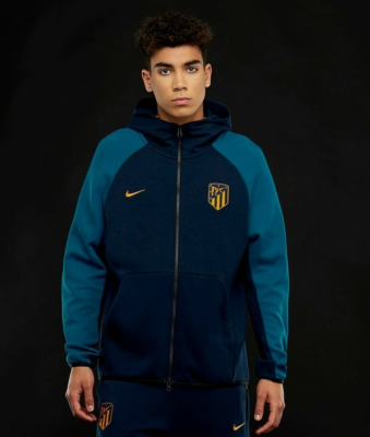 MENS NIKE TECH FLEECE Atletico Madrid FULL ZIP HOODIE SIZE M
