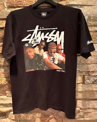 STUSSY x YO MTV RAPS T SHIRT BRAND NUBIAN BLACK SIZE MEDIUM NEW