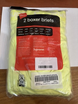 Supreme Hanes Boxer Brief Pack of 2 Authentic Fluorescent Yellow