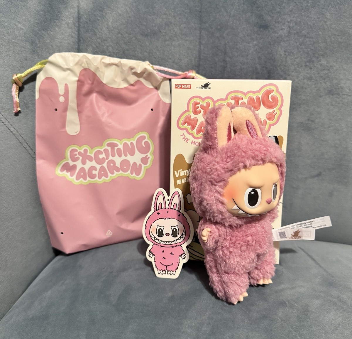 Authentic POP MART Labubu Exciting Macaron Vinyl Plush Opened Box