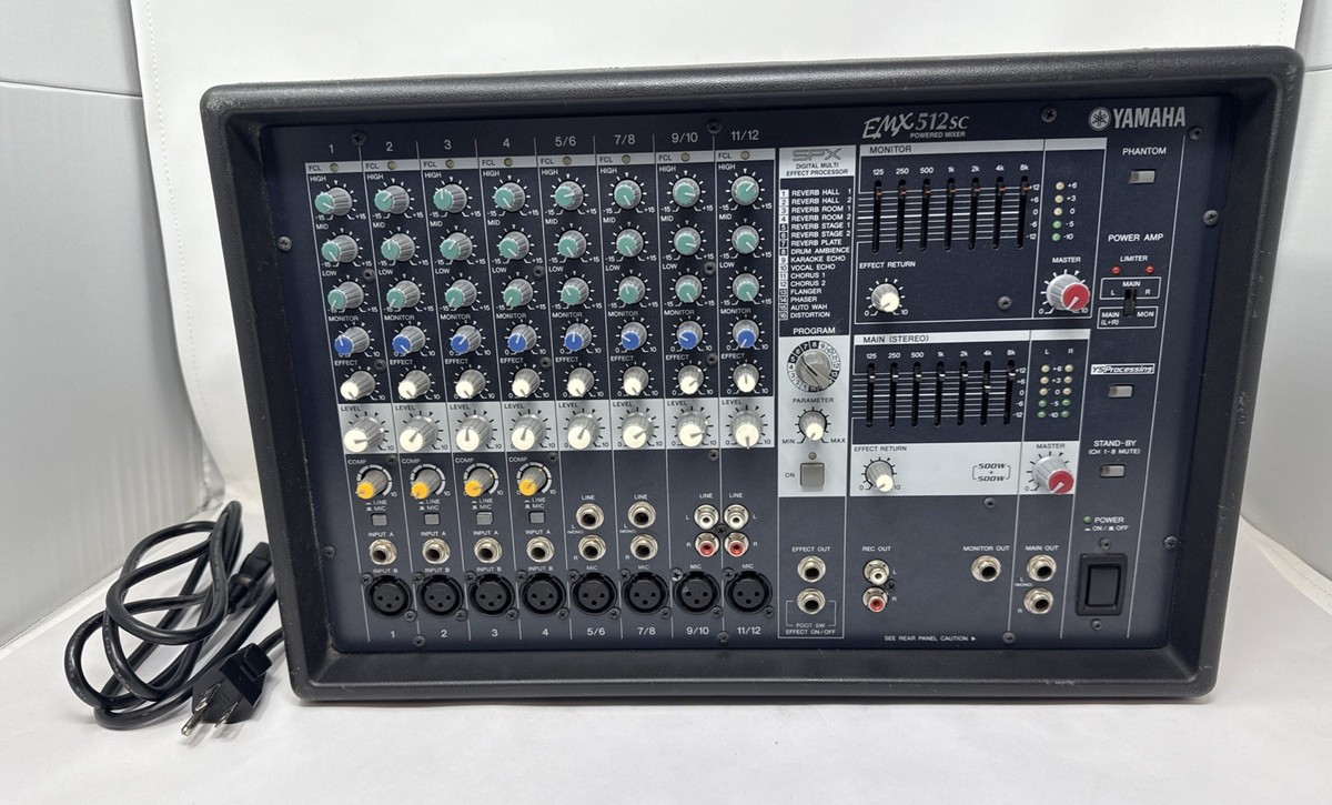 YAMAHA EMX512SC 12-Channel 500W Powered Mixer - FOR PARTS / REPAIR