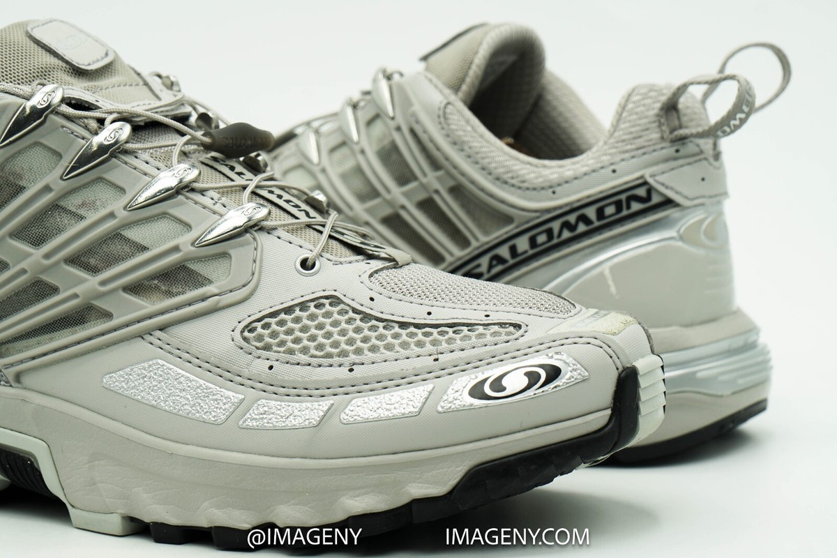 SALOMON ACS PRO USED SIZE 8 METAL GHOST GREY SILVER METALLIC