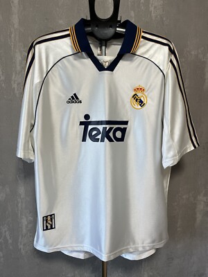REAL MADRID 1998-2000 HOME FOOTBALL SHIRT SOCCER JERSEY VINTAGE