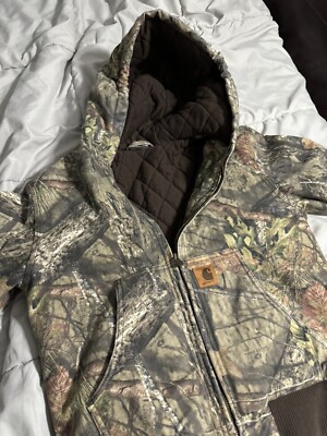 Carhartt x RealTree Camo Hunting Jacket Coat Hooded Youth Size M