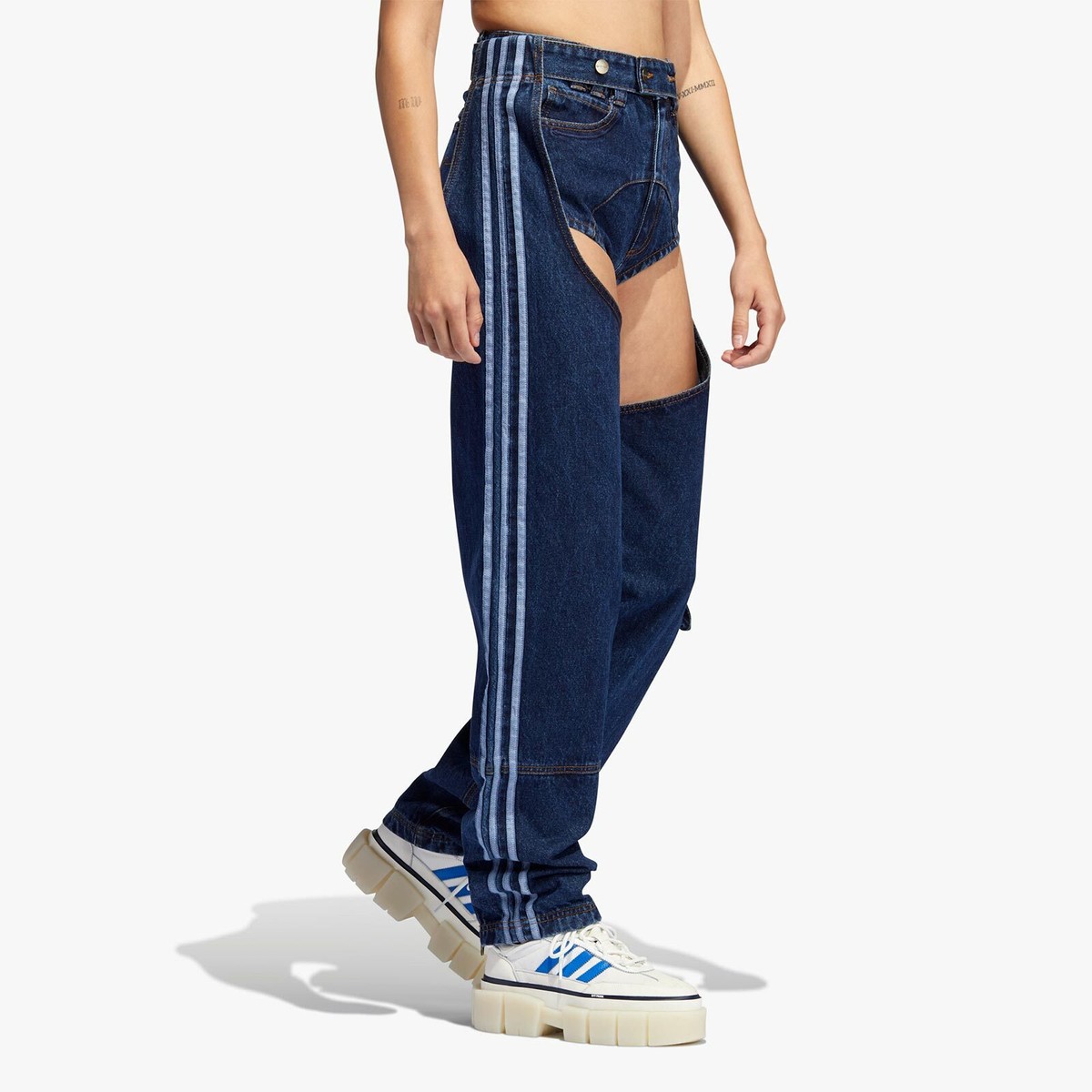 Adidas Originals Women's Dark Blue IVY PARK DENIM CHAPS HF8382 | eBay