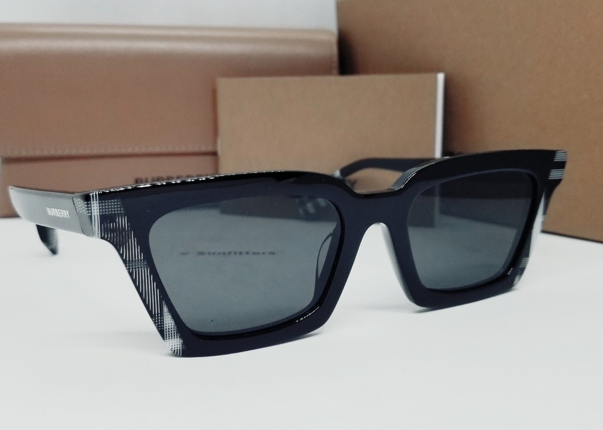 BURBERRY black-white check/grey BRIAR BE4392U 405187 52 sunglasses