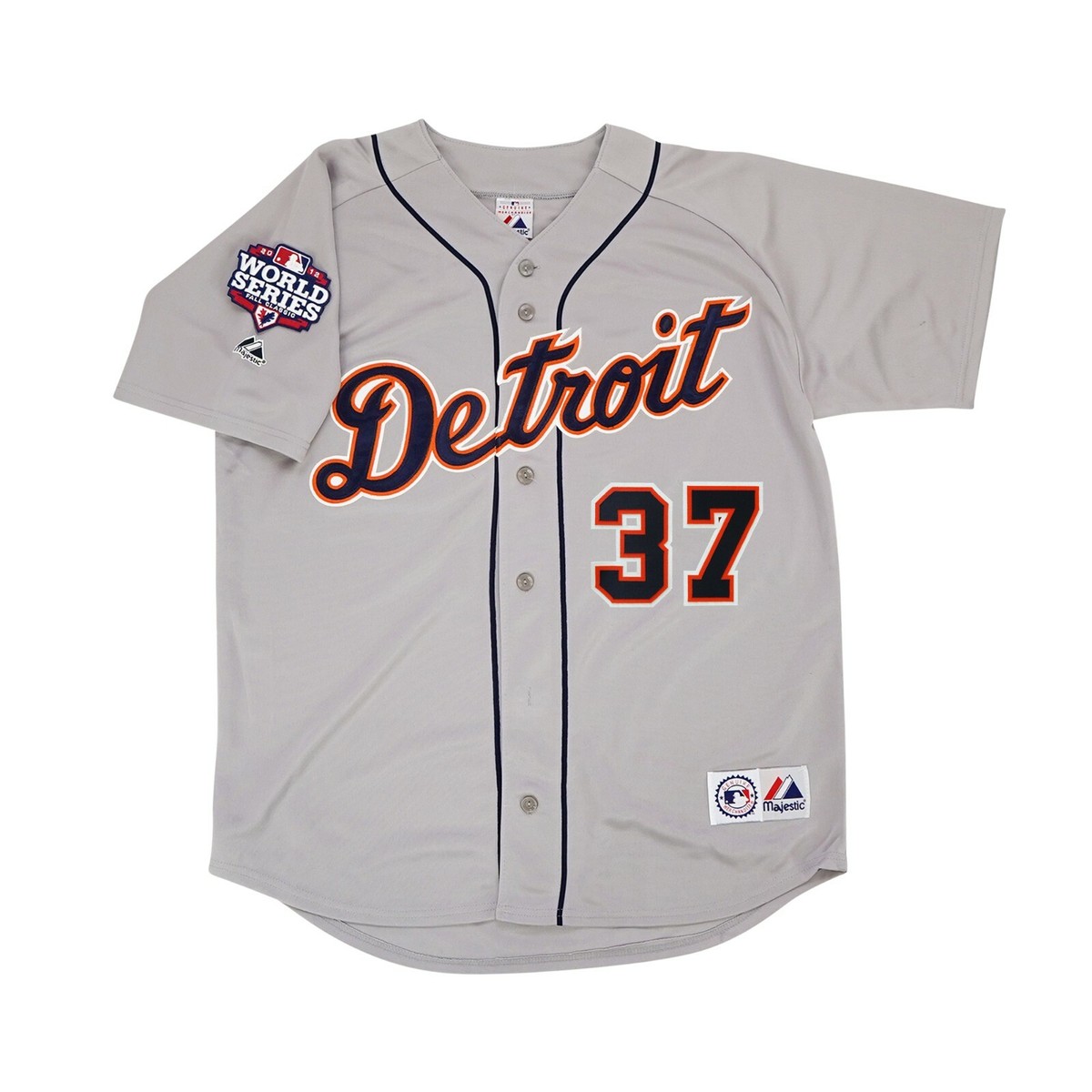 Max Scherzer 2012 Detroit Tigers World Series Grey Road Jersey