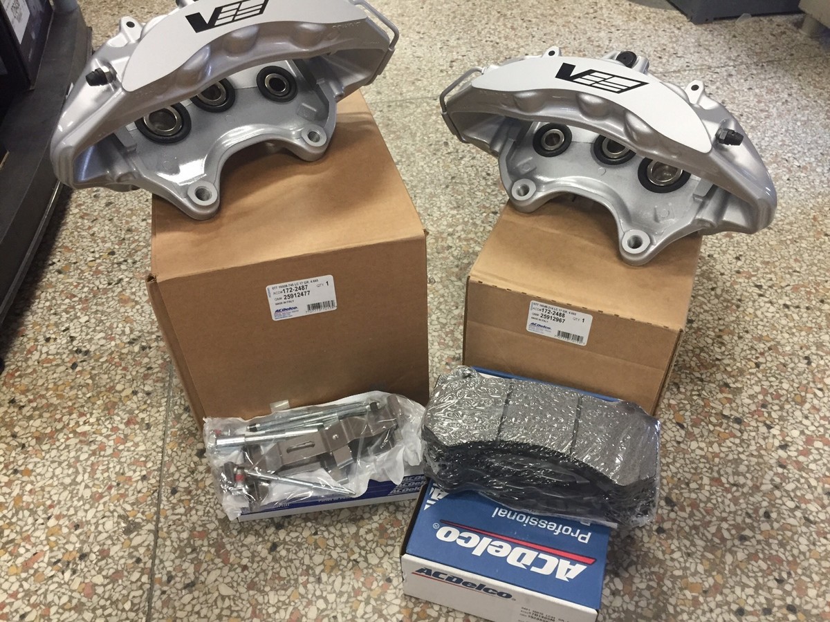 2009-12 Cadillac CTS-V Brembo Silver 6 Piston Front Calipers + GM